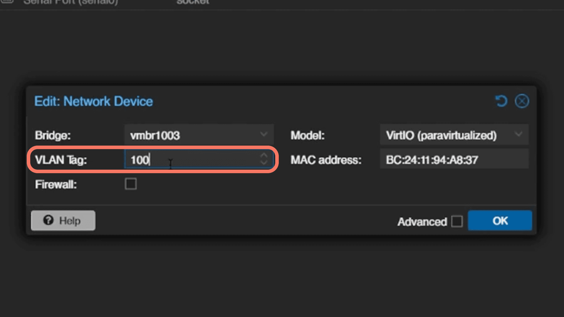 Настройка VLAN Tag в Proxmox